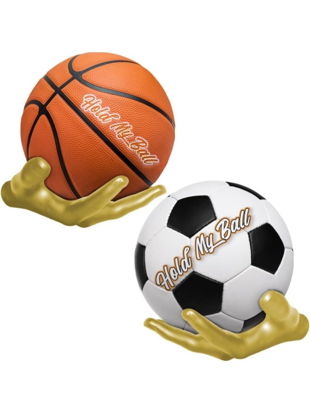 Sculptured Ball Holders for Basketball, Volleyball & Soccer – Sports Room Decor